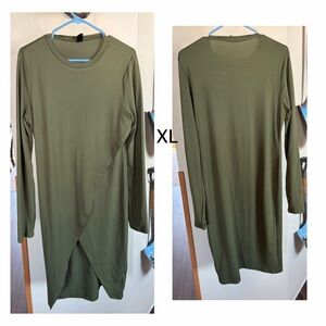 Olive Green Long Sleeve Dress